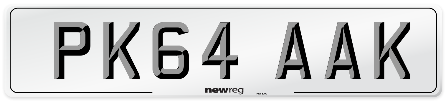 PK64 AAK Number Plate from New Reg